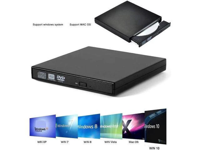 Alt view image 4 of 7 - External CD Drive USB 2.0 Portable CD DVD +/-R Drive CD Rewriter Burner Writer Compatible with Laptop Desktop PC Windows (KBDVD001, White)