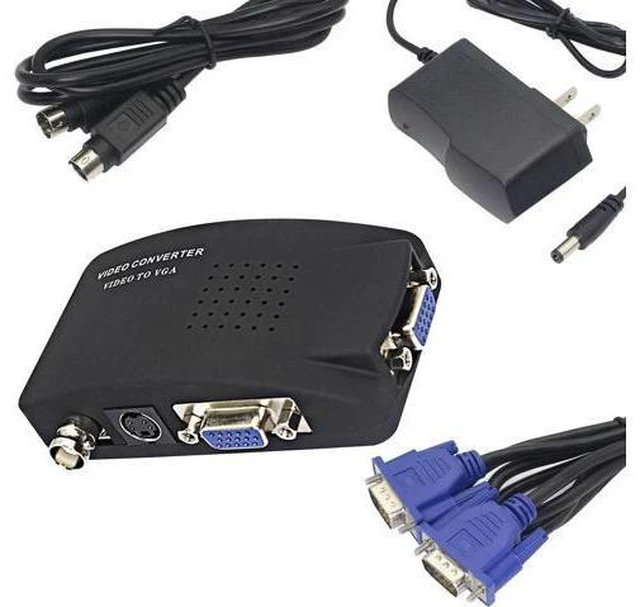 Alt view image 3 of 7 - BNC to VGA Video Converter, S-Video Input to VGA Output, Supports PAL/NTSC, Easy to Install and Operate