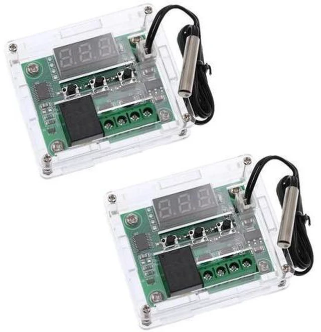 Alt view image 3 of 7 - 2pcs W1209 with Case 12V DC Digital Temperature Controller Board Micro Digital Thermostat -50-110°C Electronic Temperature Temp Control Module Switch with 10A One-Channel Relay and Waterproof