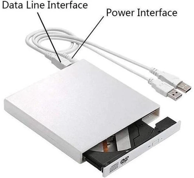 Alt view image 6 of 7 - External CD Drive, USB 2.0 External DVD Drive CD/DVD-RW Drive, DVD/CD ROM Rewriter Burner Writer High Speed Data Transfer for Laptop Desktops Windows 2000/XP/Vista/Window7/8 MacOS,White