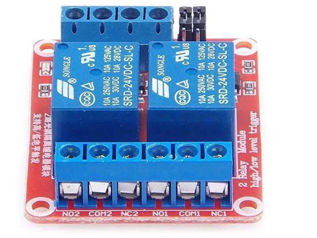 Alt view image 5 of 7 - 2pcs DC 24V 2 Channel Relay Module with Isolated Optocoupler High and Low Level H/L Level Trigger Module Triggered by DC 24V