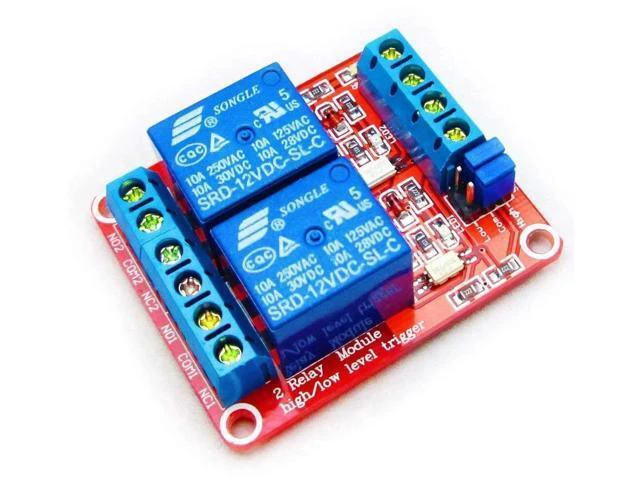 Alt view image 3 of 7 - 2pcs DC 12V 2 Channel Relay Module with Isolated Optocoupler High and Low Level H/L Level Trigger Module Triggered by DC 12V