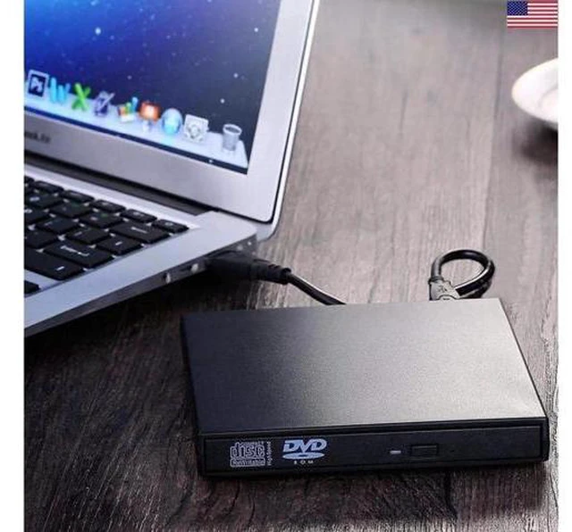 Alt view image 5 of 7 - External CD DVD Drive, USB CD Drive, DVD +/-R CD -RW ROM Writer Burner Player for PC Laptop (KBDVD001, White)
