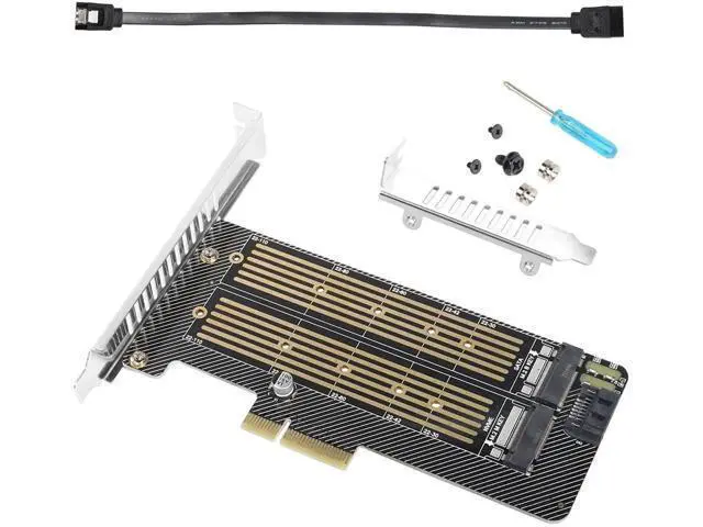 Alt view image 4 of 7 - M.2 NVMe SSD to PCIe Adapter Card,M.2 NVME(M-Key) +SATA (B-Key) SSD PCIe 3.0 x4 x8 x16 Controller Expansion Card for 2230 2242 2260 2280 22110 Size M.2 SSD