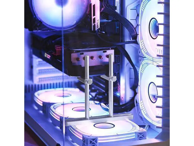 Alt view image 3 of 7 - Graphics Card GPU Support Bracket: Adjustable Aluminum GPU Sag Bracket Video Card GPU Stand Holder Graphics Card Support with Dual Stand (Silver 128mm)
