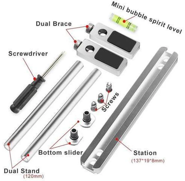 Alt view image 5 of 7 - Graphics Card GPU Support Bracket: Adjustable Aluminum GPU Sag Bracket Video Card GPU Stand Holder Graphics Card Support with Dual Stand (Silver 128mm)