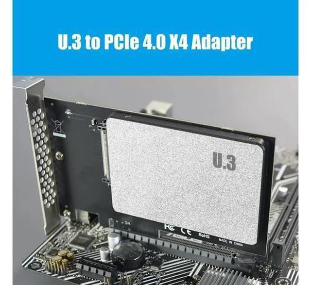 Alt view image 2 of 7 - PU13 U.3 to PCIe 4.0 X4 Adapter for 2.5 Inch U.3 SSD, PCIe 4.0 X4 Full Speed