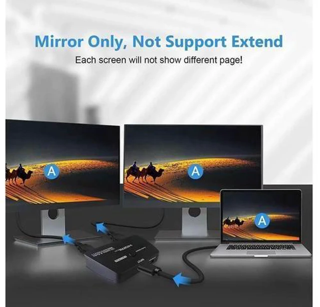 Alt view image 5 of 7 - HDMI Switch 4K HDMI Splitter-HDMI Switcher Splitter 1 Input 2 Output, Support 4K 3D 1080P for Xbox PS4 Roku HDTV Fire Stick Blu Ray(with Audio Extractor(3.5mm & SPDIF audio out))