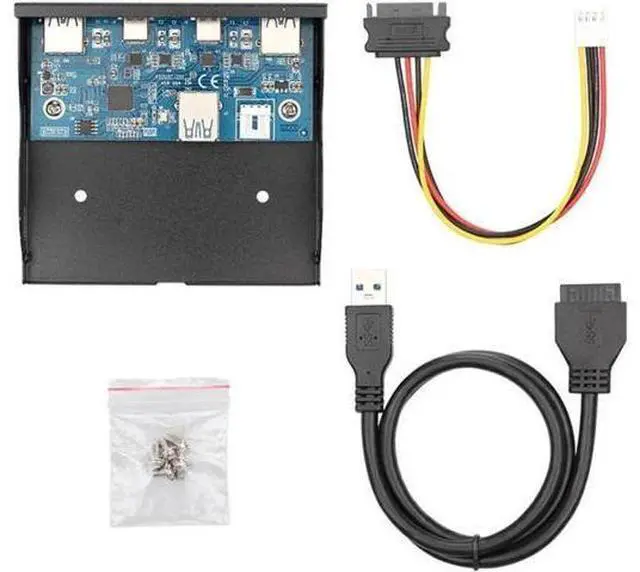 Alt view image 2 of 3 - Type-C USB3.0 Dual Ports & USB3.0 Type-A Dual Port HUB Front Panel to Motherboard 20Pin Connector Cable Cord for 3.5" Floppy Bay