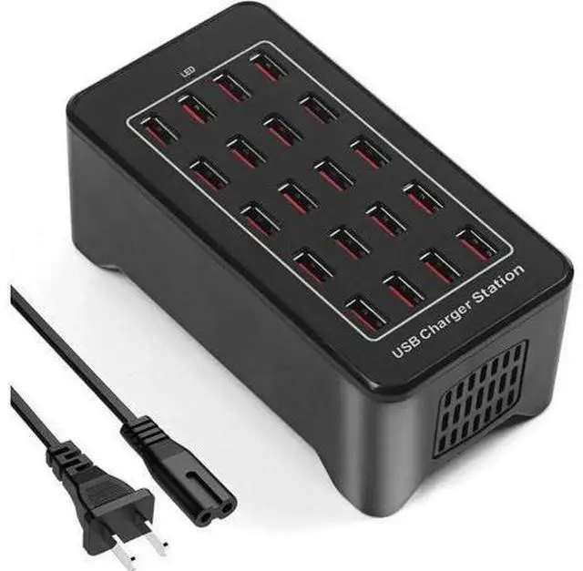 Alt view image 7 of 7 - Multiple Chargers USB Charging Station, 20-Port 100W 20A Desktop USB Charging Station for Hotels, Schools, Shops, Shopping malls and Travel - Black