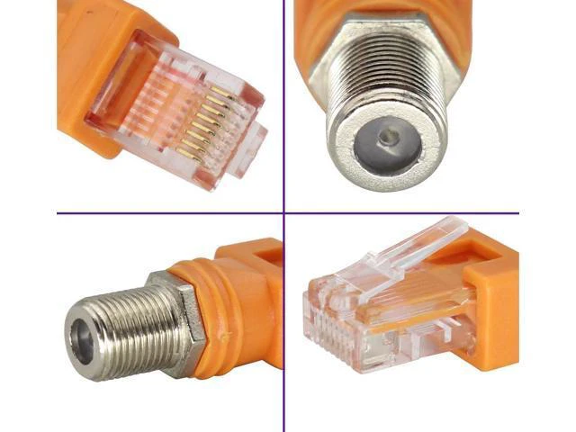 Alt view image 2 of 7 - F Internal Thread to RJ45 External Thread coaxial to Ethernet Adapter,Suitable for Most line Testers,line Finders, and Other Testing Equipment(4-Pack/F to RJ45)