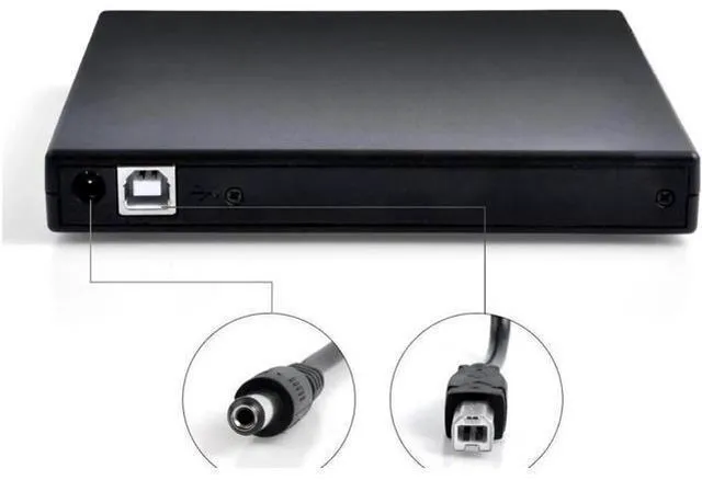 Alt view image 7 of 7 - External DVD Drive for Laptop, Portable High-Speed USB 2.0 CD Burner/DVD Reader for PC Desktops, Compatible with Windows(KBDVD001), Black