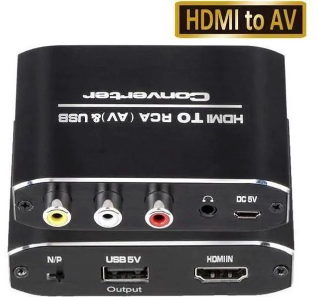 Main image of HDMI to AV CVBS Converter 1080P Mini HDMI to RCA Composite Video Audio Converter Adapter Box with 3.5mm Aux Audio Support PAL/NTSC for HDTV PS4