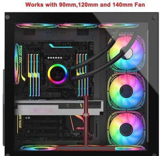 Alt view image 2 of 7 - GPU Support Bracket, Graphics Card Support, GPU Bracket Brace, Video Card Sag Holder Bracket, GPU Stand, Adjustable Anti Sag GPU Stand for Fan Aluminum 129mm
