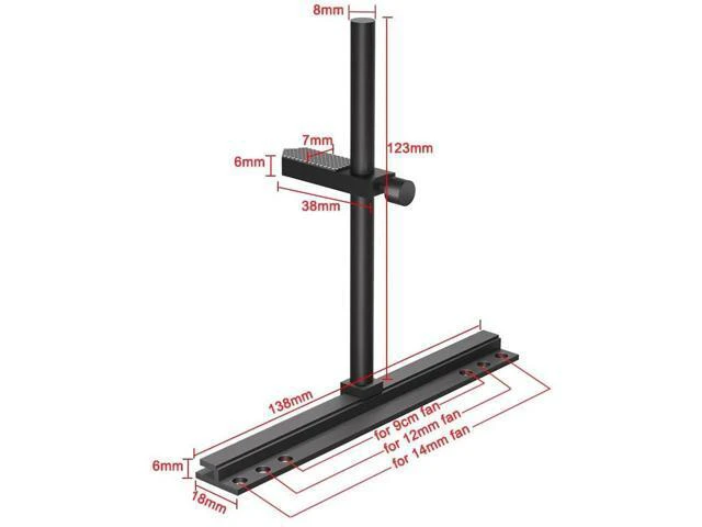 Alt view image 5 of 7 - GPU Support Bracket, Graphics Card Support, GPU Bracket Brace, Video Card Sag Holder Bracket, GPU Stand, Adjustable Anti Sag GPU Stand for Fan Aluminum 129mm