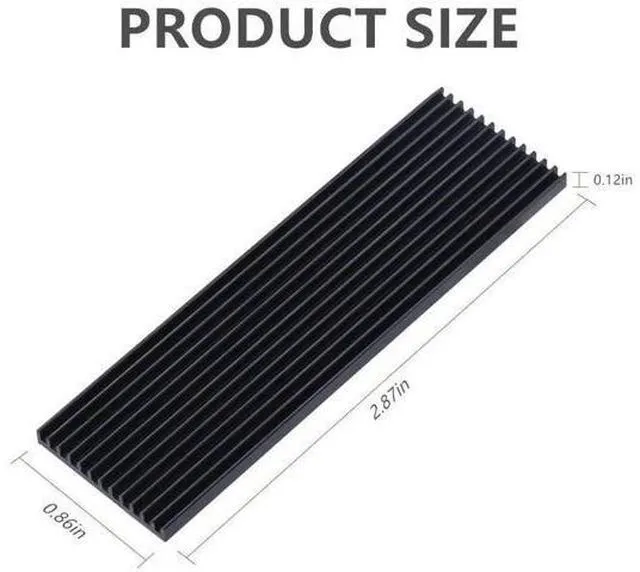 Alt view image 2 of 7 - 2 Pack M.2 NVMe Aluminum Heatsinks Cooler with Nano Silicone Thermal Pad