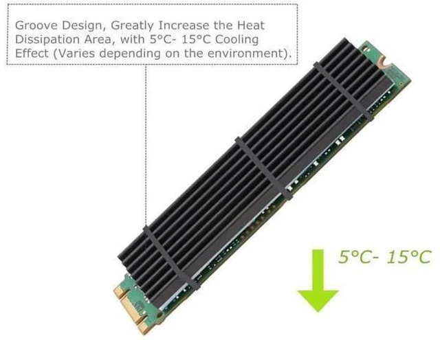 Alt view image 4 of 7 - 2 Pack M.2 NVMe Aluminum Heatsinks Cooler with Nano Silicone Thermal Pad
