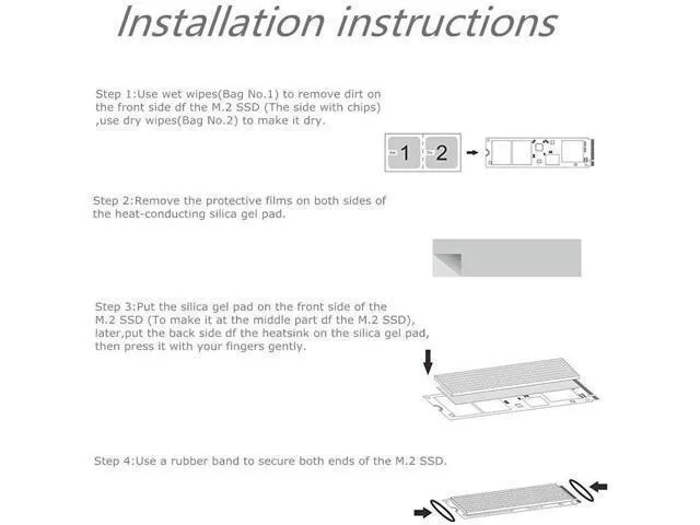 Alt view image 6 of 7 - 2 Pack M.2 NVMe Aluminum Heatsinks Cooler with Nano Silicone Thermal Pad