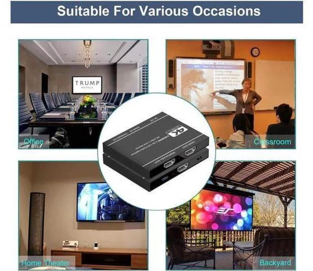 Alt view image 5 of 7 - HDMI Switch 4K HDMI Splitter-HDMI Switcher Splitter 1 Input 2 Output, Support 4K 3D 1080P for Xbox PS4 Roku HDTV Fire Stick Blu Ray(with Audio Extractor(HDMI Audio Output)
