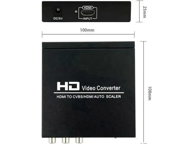Alt view image 2 of 7 - HDMI to RCA and HDMI Adapter Converter, HDMI to HDMI+3RCA CVBS AV Composite Video Audio Adapter/Splitter, with Power Adapter Support 1080P, PAL, NTSC, for HD TV, Older TV,Camera, Monitor etc