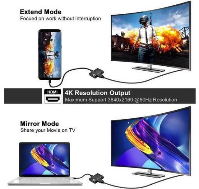 Alt view image 4 of 7 - Type-C to HDMI Docking Station Type-C to HDMI Type-C to 100W PD Charging Fast Charging 4K@60Hz HD Video Screen Projector 3-Port Mini Hub Easy to Carry for Nintendo Switch, MacBook Pro/Air