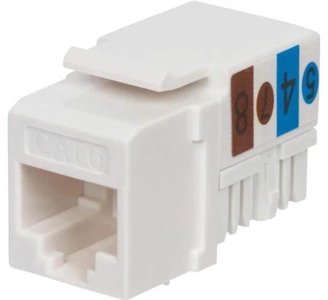 Alt view image 3 of 7 - Cat6 RJ45 90-Degree Keystone Jack, Punch Down Keystone Jack Adapter White (25 Pack)