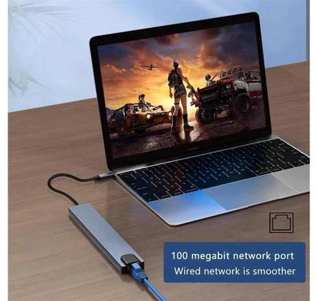 Alt view image 6 of 7 - USB C Hub Docking Station 8 in 1 with USB 3.0&2.0, 4K HDMI, 100W Power Delivery, Ethernet, TF/SD Card Reader Compatible with MacBook/Laptops and More Devices, HDD, Printer, Mouse