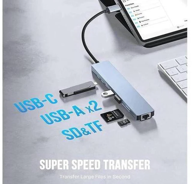 Alt view image 7 of 7 - USB C Hub Docking Station 8 in 1 with USB 3.0&2.0, 4K HDMI, 100W Power Delivery, Ethernet, TF/SD Card Reader Compatible with MacBook/Laptops and More Devices, HDD, Printer, Mouse
