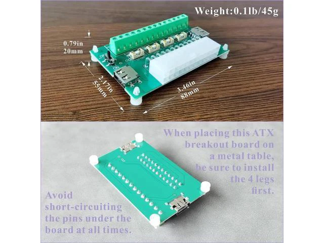 Alt view image 3 of 6 - PSU Breakout Board ATX Power Supply DC 12V 5V 3.3V Splitter Module Desktop Adapter to USB A Hub Connector Computer Power Source Multi Port Output DIY Parent Child Electronic Kit with High Current Fuse