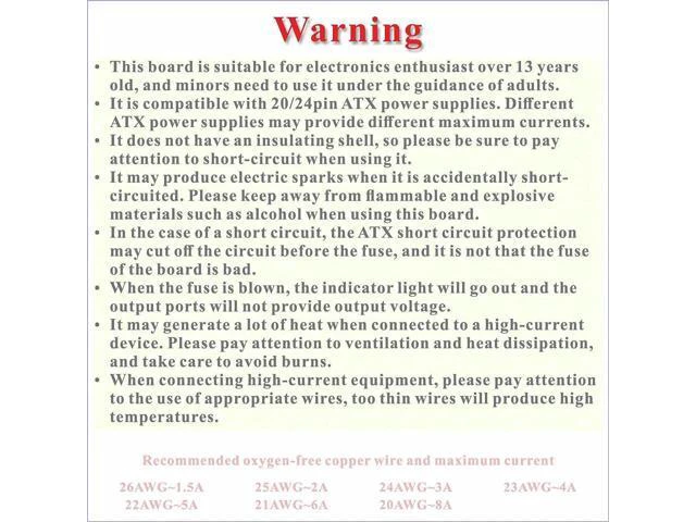Alt view image 6 of 6 - PSU Breakout Board ATX Power Supply DC 12V 5V 3.3V Splitter Module Desktop Adapter to USB A Hub Connector Computer Power Source Multi Port Output DIY Parent Child Electronic Kit with High Current Fuse