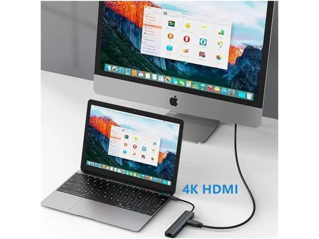 Alt view image 5 of 7 - USB-C to Ethernet Hub Adapter, Portable 6 in 1 Multiport Hub with 4K HDMI, 3*USB3.0, 100W PD, Gigabit Ethernet for MacBook Pro/Air 2022/2021, iMac, iPad