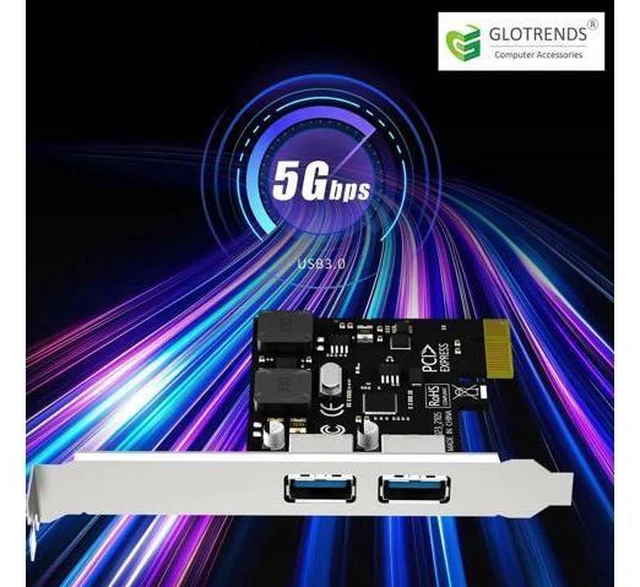 Alt view image 3 of 7 - U3023 2-Port USB 3.0 Type-A 5Gb PCIe Expansion Card for Intel, AMD, and ARM Platform, Compatible with Windows and Linux (Not Support Mac OS)