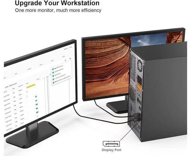 Alt view image 2 of 5 - DisplayPort to DP 4K 60Hz 15Feet Cable, DisplayPort to Display Port Male to Male Cable Gold-Plated Cord 15 ft.