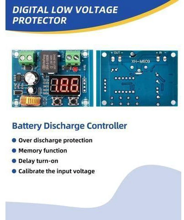 Alt view image 2 of 7 - 12V-36V DC Voltage Protection Module Digital Low Voltage Protector Disconnect Switch Cut Off Over Discharge Protection Module Pack of 2