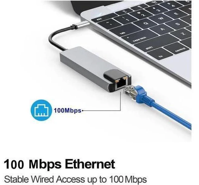 Alt view image 5 of 7 - 5 In 1 Uhd Type C Hub USB3.0 Hdmi Vga Pd Adapter Docking Station Aluminum Alloy Ultra Hd 4k Output Extensive Compatibility