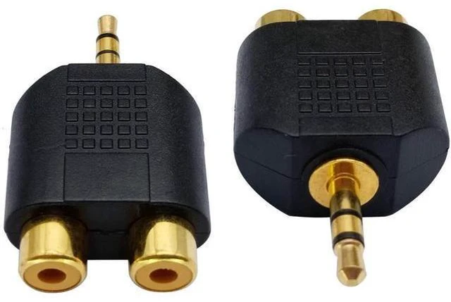 Alt view image 7 of 7 - 3.5mm to RCA Splitter Adapter Gold Plated 3 Poles 3.5mm (1/8 inch) Stereo Audio Male to 2 RCA Female AUX Audio Y Splitter Adapter Converter (5Pack)