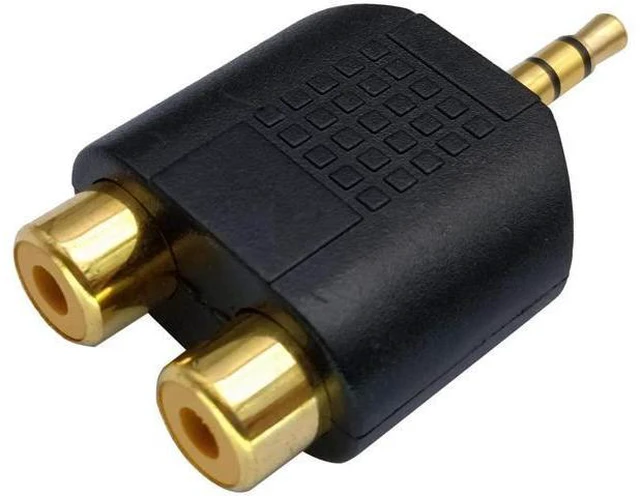 Alt view image 2 of 7 - 3.5mm to RCA Splitter Adapter Gold Plated 3 Poles 3.5mm (1/8 inch) Stereo Audio Male to 2 RCA Female AUX Audio Y Splitter Adapter Converter (5Pack)