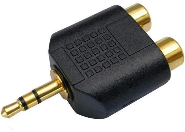 Alt view image 4 of 7 - 3.5mm to RCA Splitter Adapter Gold Plated 3 Poles 3.5mm (1/8 inch) Stereo Audio Male to 2 RCA Female AUX Audio Y Splitter Adapter Converter (5Pack)