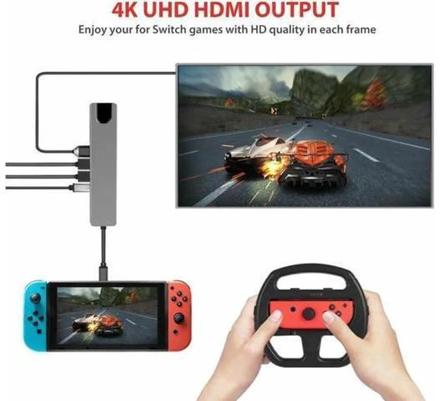 Alt view image 6 of 7 - USB Type C Hub Adapter Dock with 4K HDMI PD RJ45 Ethernet Lan Charge for MacBook