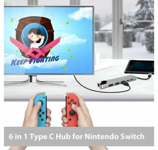 Alt view image 7 of 7 - USB Type C Hub Adapter Dock with 4K HDMI PD RJ45 Ethernet Lan Charge for MacBook