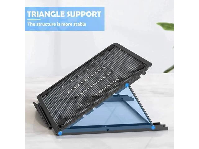 Alt view image 5 of 7 - Laptop Stand for Desk Foldable Portable Ventilated Desktop Laptop Holder Universal Lightweight Adjustable Ergonomic Tray Cooling (Black)