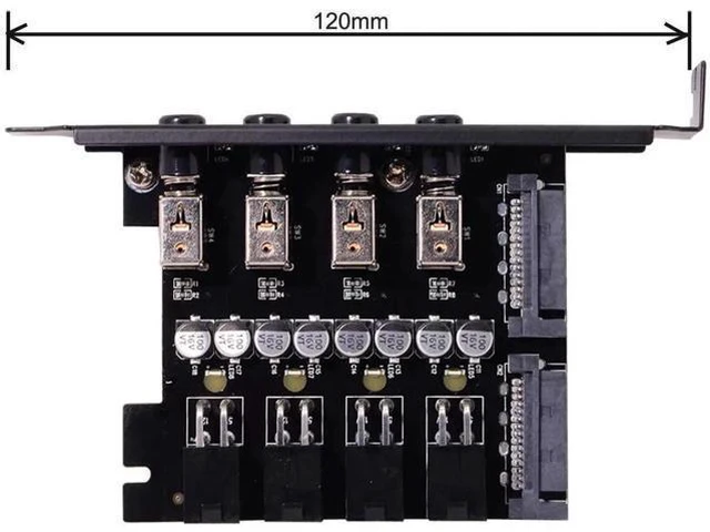 Alt view image 6 of 7 - 4 SATA Hard Disk Control System Intelligent Control Management System HDD SSD Power Switch with PCI Bracket