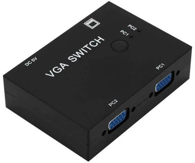 Main image of 2 Port VGA SVGA Monitor Sharing Switch Box 2-in 1-Out for LCD PC TV Monitor