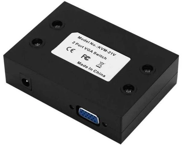 Alt view image 2 of 7 - 2 Port VGA SVGA Monitor Sharing Switch Box 2-in 1-Out for LCD PC TV Monitor