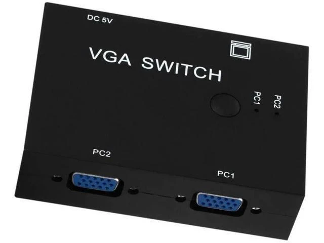 Alt view image 4 of 7 - 2 Port VGA SVGA Monitor Sharing Switch Box 2-in 1-Out for LCD PC TV Monitor