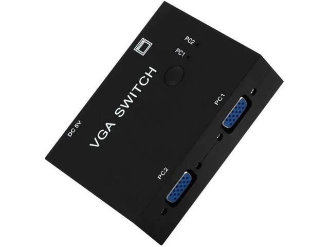Alt view image 5 of 7 - 2 Port VGA SVGA Monitor Sharing Switch Box 2-in 1-Out for LCD PC TV Monitor
