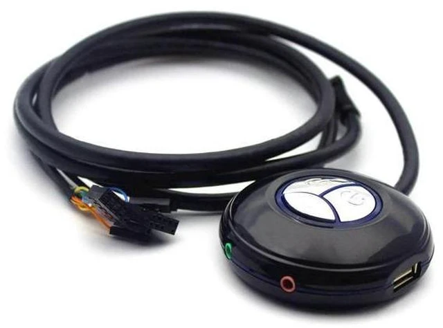 Main image of Multifunctional Computer Desktop PC Switch Home Computer Desktop Computer Case Switch with Two USB and Audio-Black