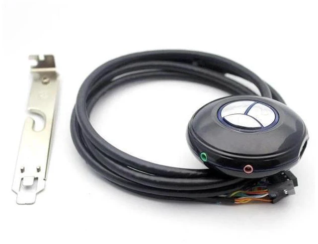 Alt view image 3 of 5 - Multifunctional Computer Desktop PC Switch Home Computer Desktop Computer Case Switch with Two USB and Audio-Black