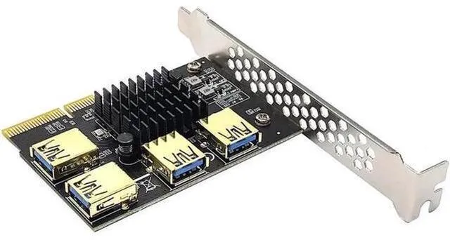 Alt view image 6 of 6 - PCIE 1 to 4 Riser Card PCIE To PCIE Adapter 1 Turn 4 PCI Express Slot X4 to X16 USB3.0 Riser Card Converter For BTC Miner Mining