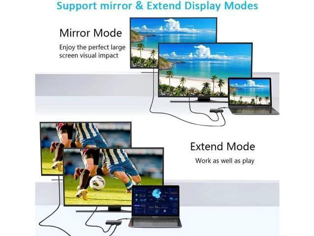 Alt view image 2 of 7 - USB C to HDMI VGA Adapter, 5-in-1 Type-c Hub with 4K HDMI,1080P VGA,USB 3.0, 3.5mm Audio Port, 60W USB C PD Charging Compatible for MacBook Pro/iPad Pro 2018/ Samsung Galaxy/Dell XPS